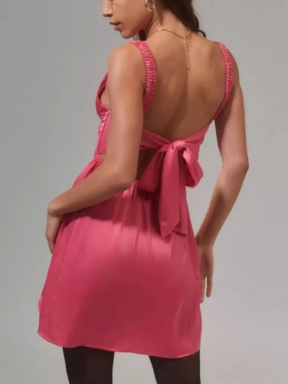 Urban Outfitters Rose Pink Helena Satin Cowl Corset Mini Dress NWT Size XS